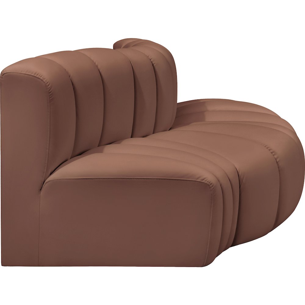 Arc Cognac Vegan Leather Modular Sofa