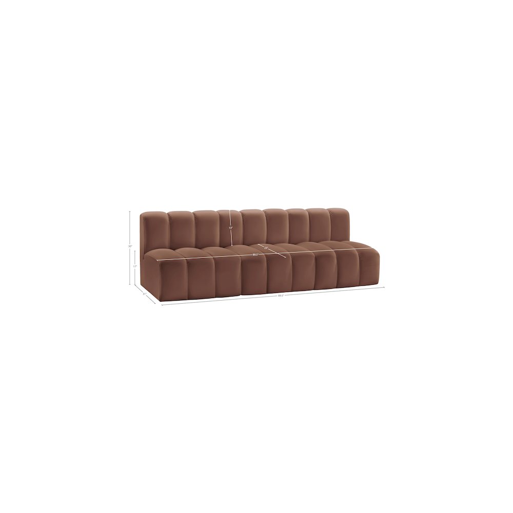 Arc Cognac Vegan Leather Modular Sofa