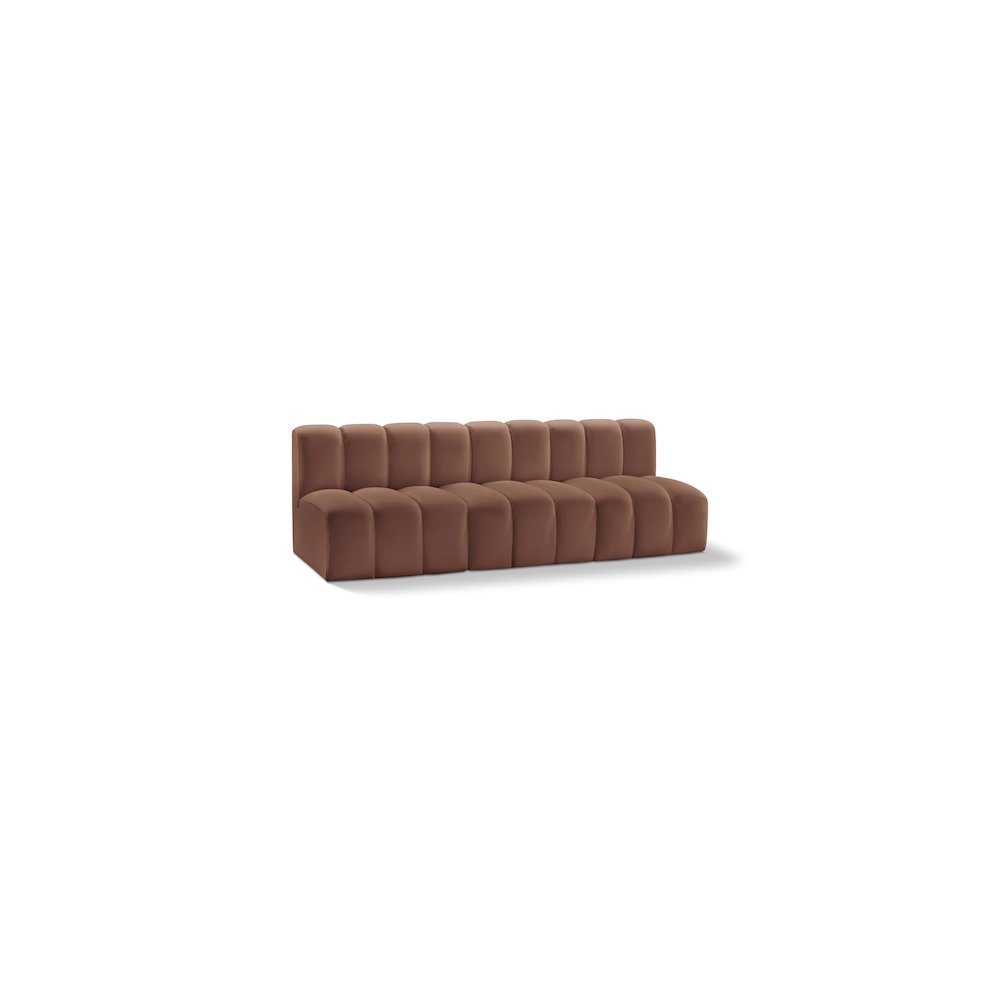 Arc Cognac Vegan Leather Modular Sofa