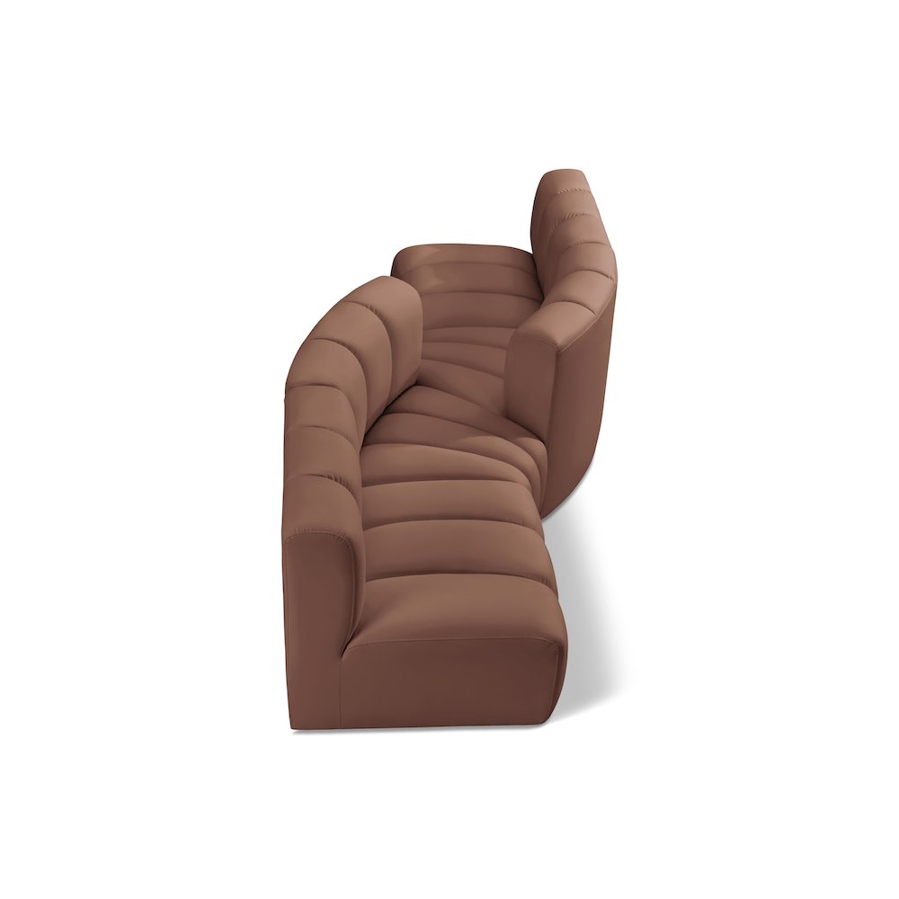 Arc Cognac Vegan Leather Modular Sofa