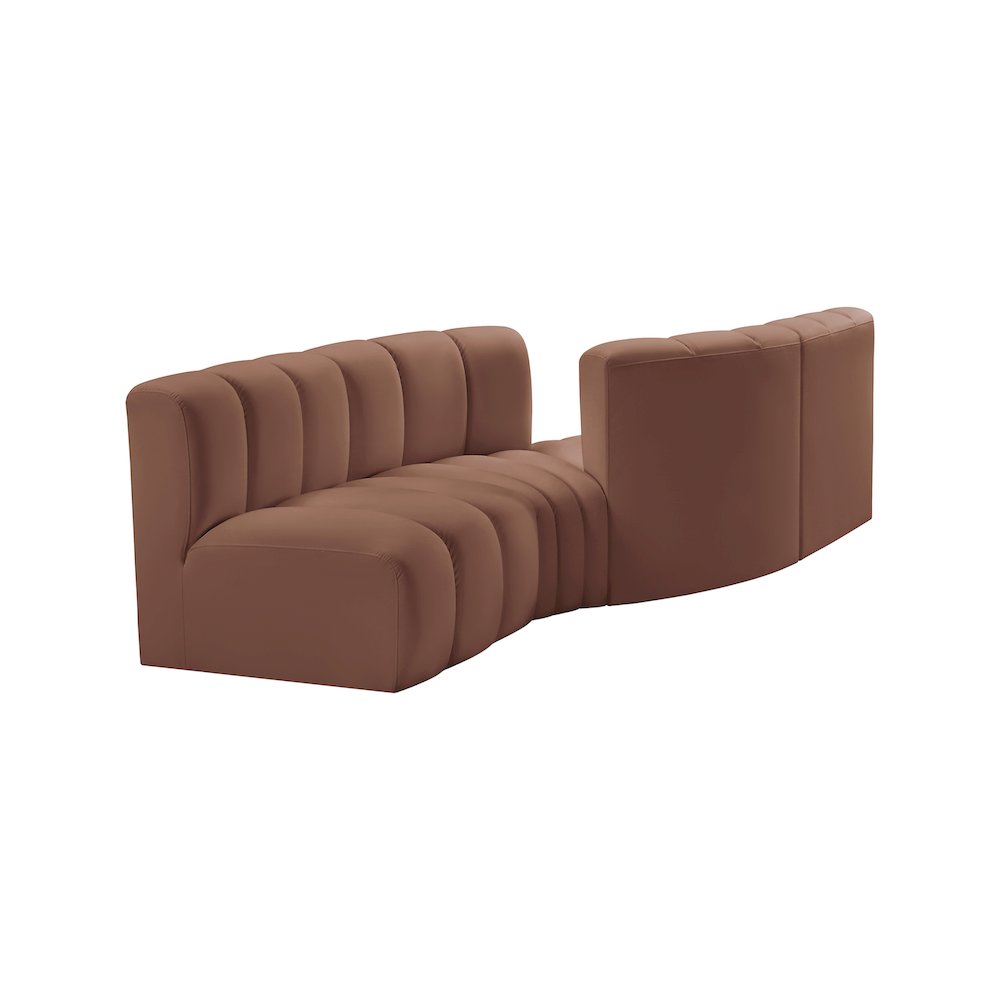 Arc Cognac Vegan Leather Modular Sofa
