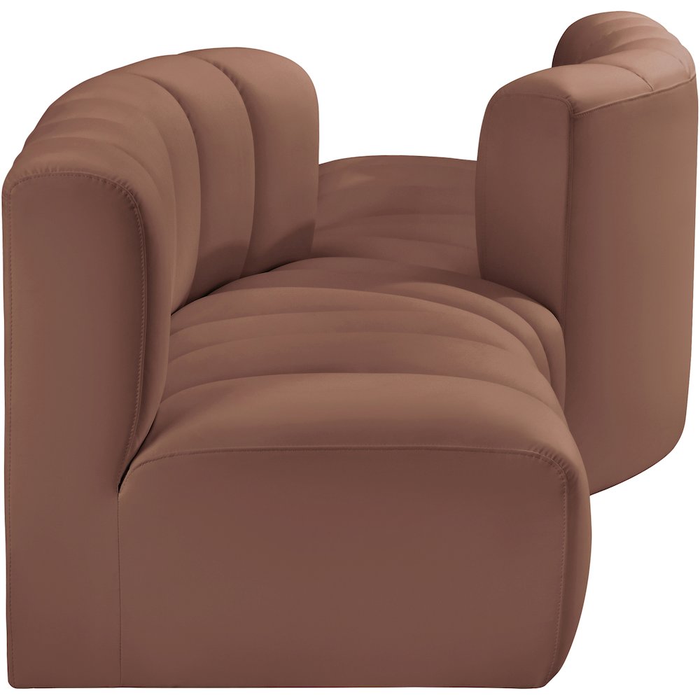 Arc Cognac Vegan Leather Modular Sofa