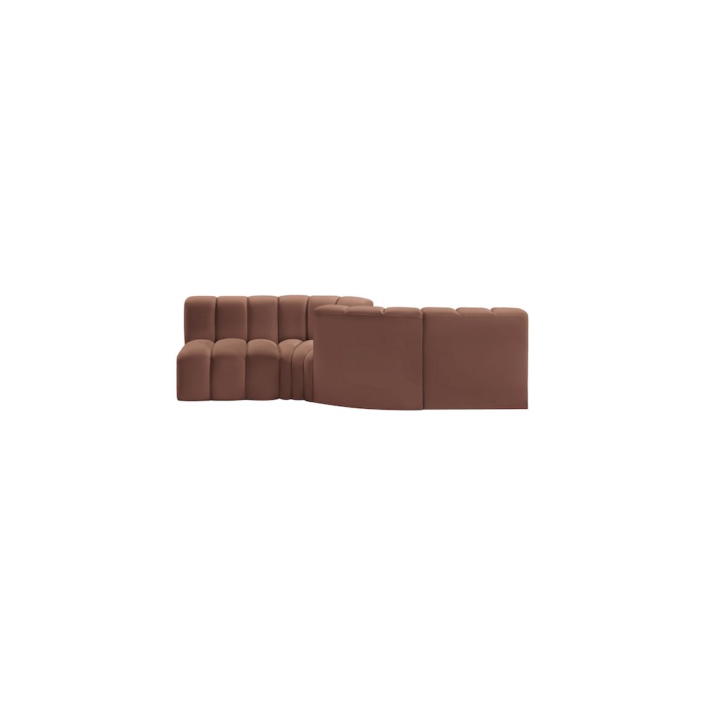 Arc Cognac Vegan Leather Modular Sofa