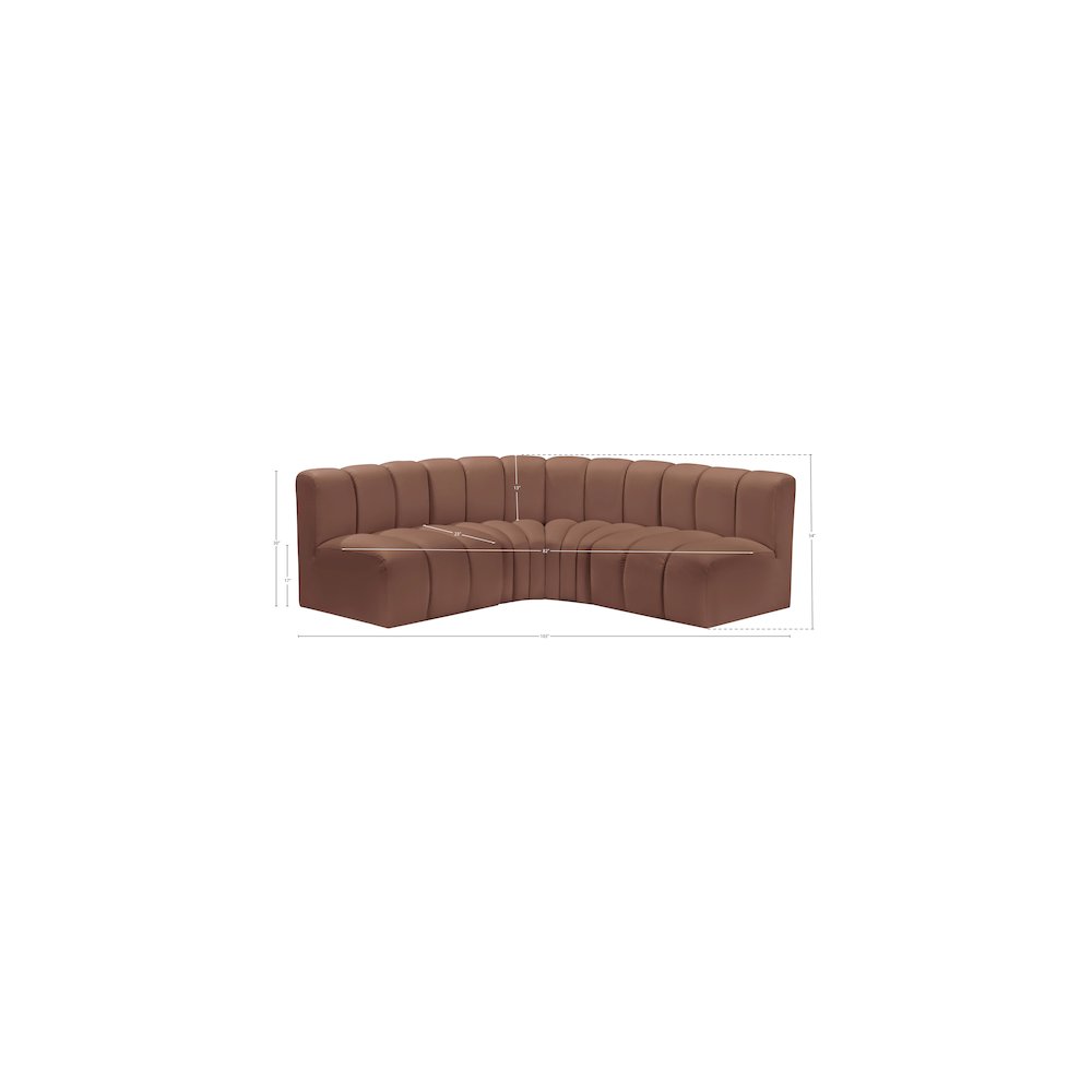 Arc Cognac Vegan Leather Modular Sofa