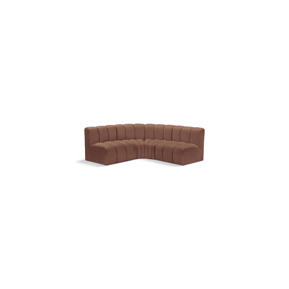 Arc Cognac Vegan Leather Modular Sofa