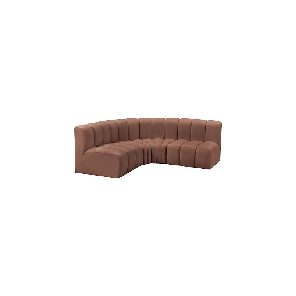 Arc Cognac Vegan Leather Modular Sofa