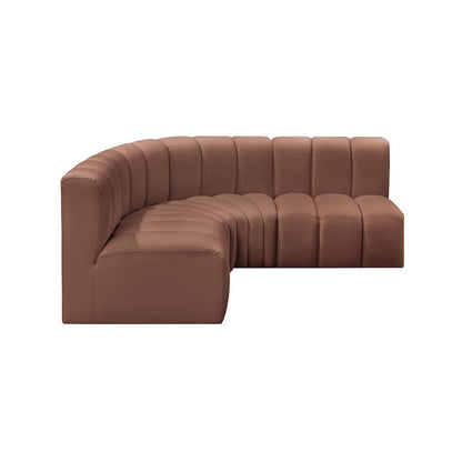Arc Cognac Vegan Leather Modular Sofa