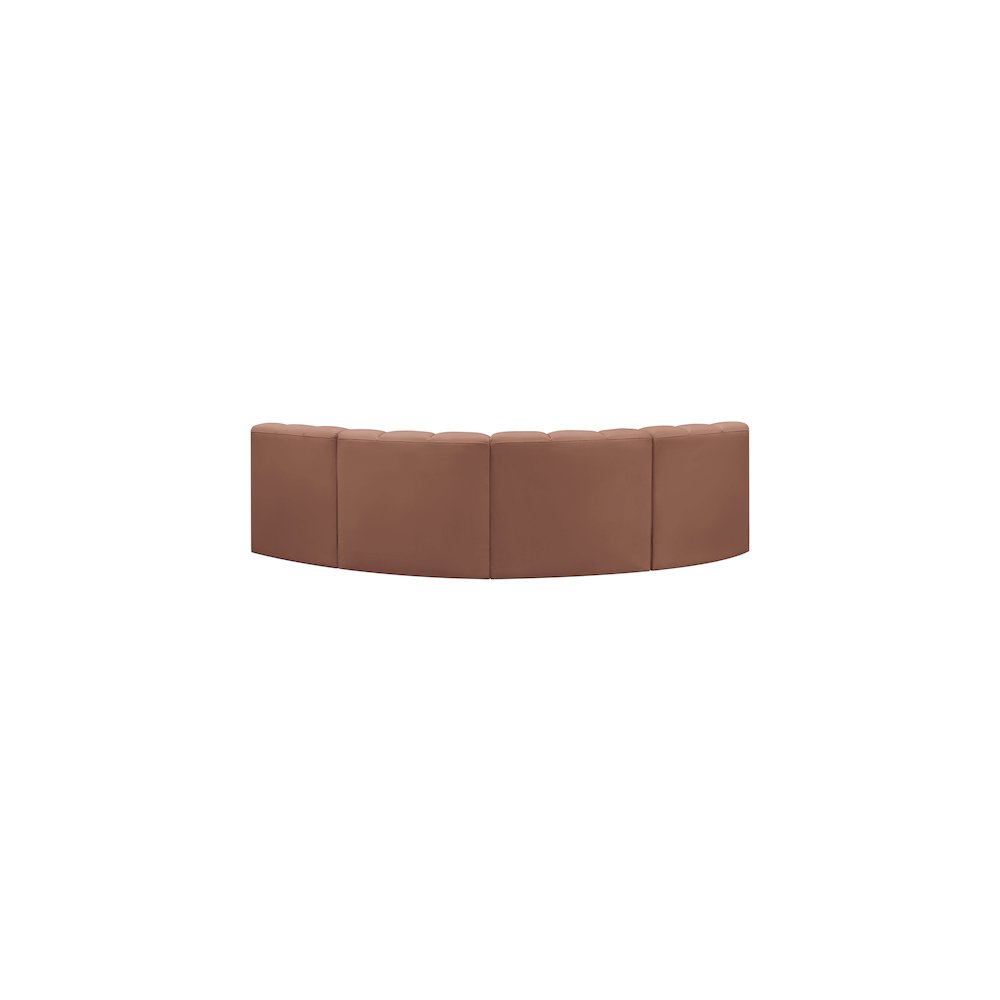 Arc Cognac Vegan Leather Modular Sofa