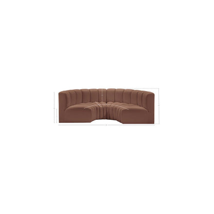 Arc Cognac Vegan Leather Modular Sofa