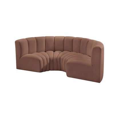 Arc Cognac Vegan Leather Modular Sofa