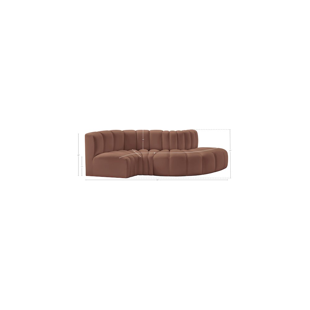 Arc Cognac Vegan Leather Modular Sofa