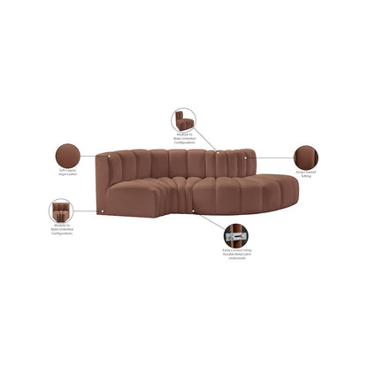 Arc Cognac Vegan Leather Modular Sofa