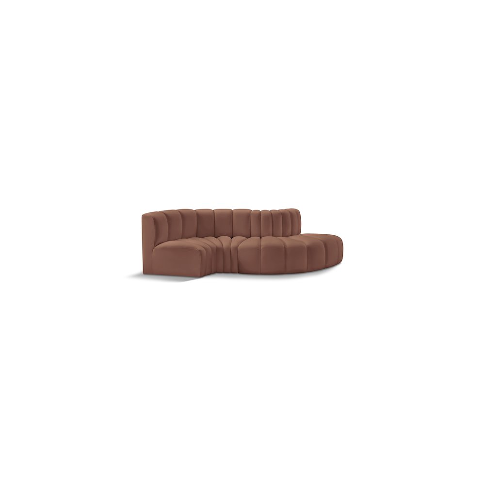 Arc Cognac Vegan Leather Modular Sofa