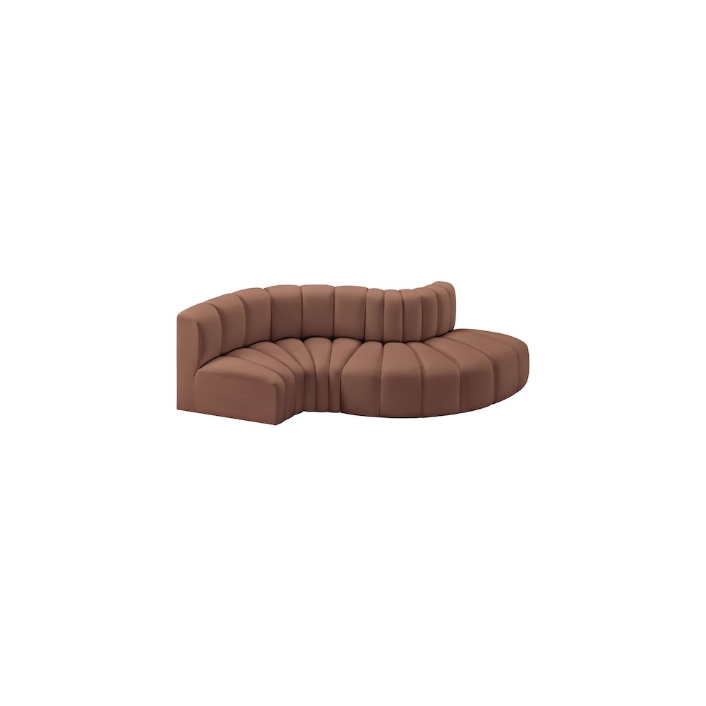 Arc Cognac Vegan Leather Modular Sofa