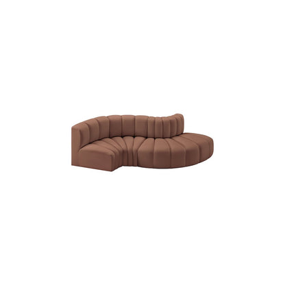 Arc Cognac Vegan Leather Modular Sofa