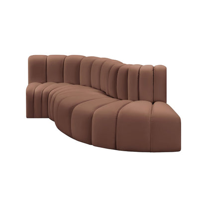 Arc Cognac Vegan Leather Modular Sofa