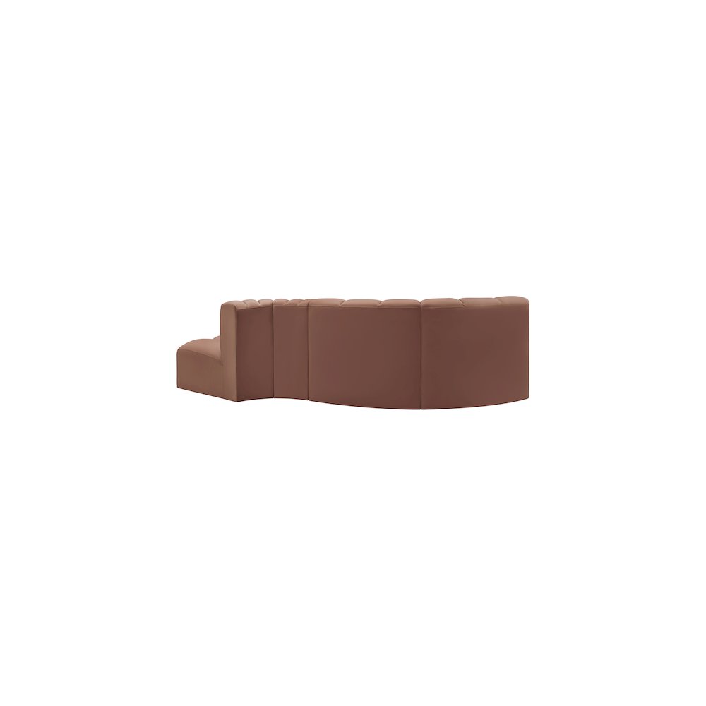 Arc Cognac Vegan Leather Modular Sofa
