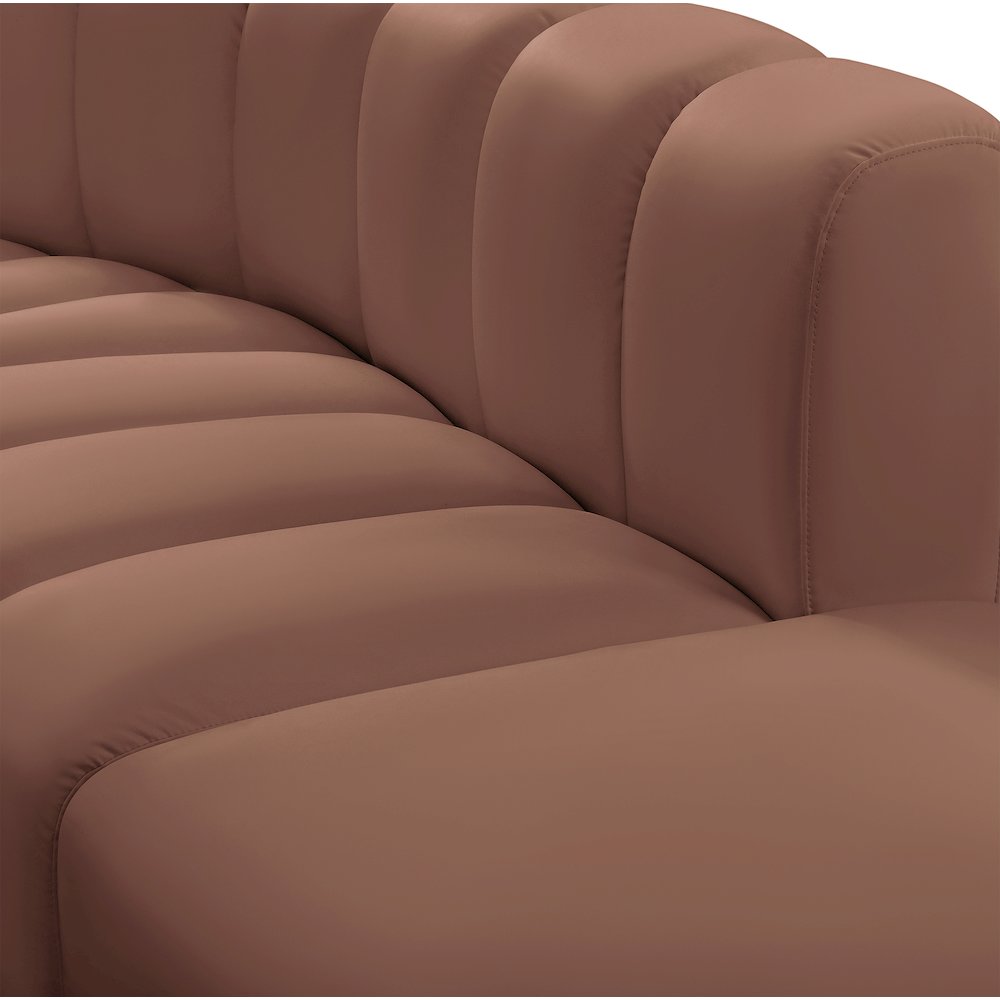 Arc Cognac Vegan Leather Modular Sofa