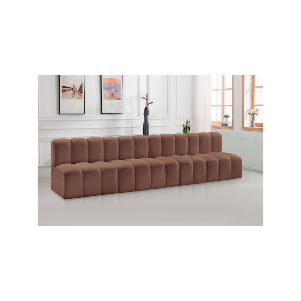 Arc Cognac Vegan Leather Modular Sofa