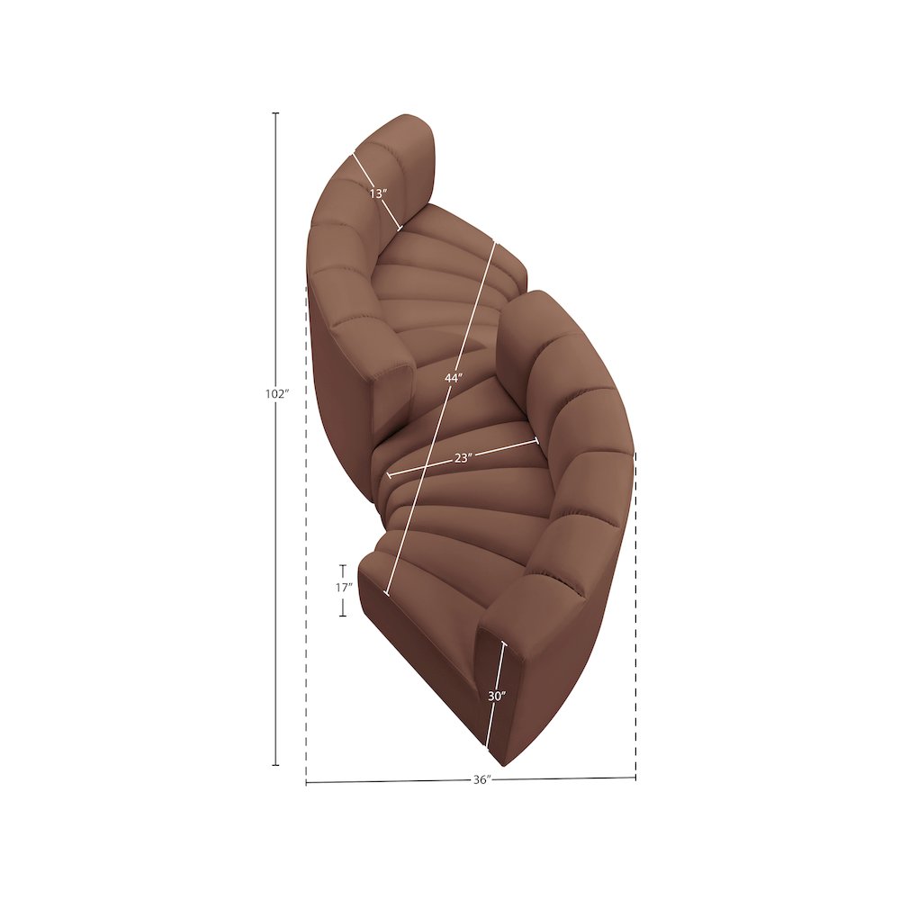 Arc Cognac Vegan Leather Modular Sofa