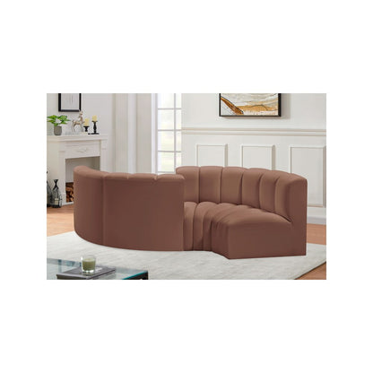Arc Cognac Vegan Leather Modular Sofa