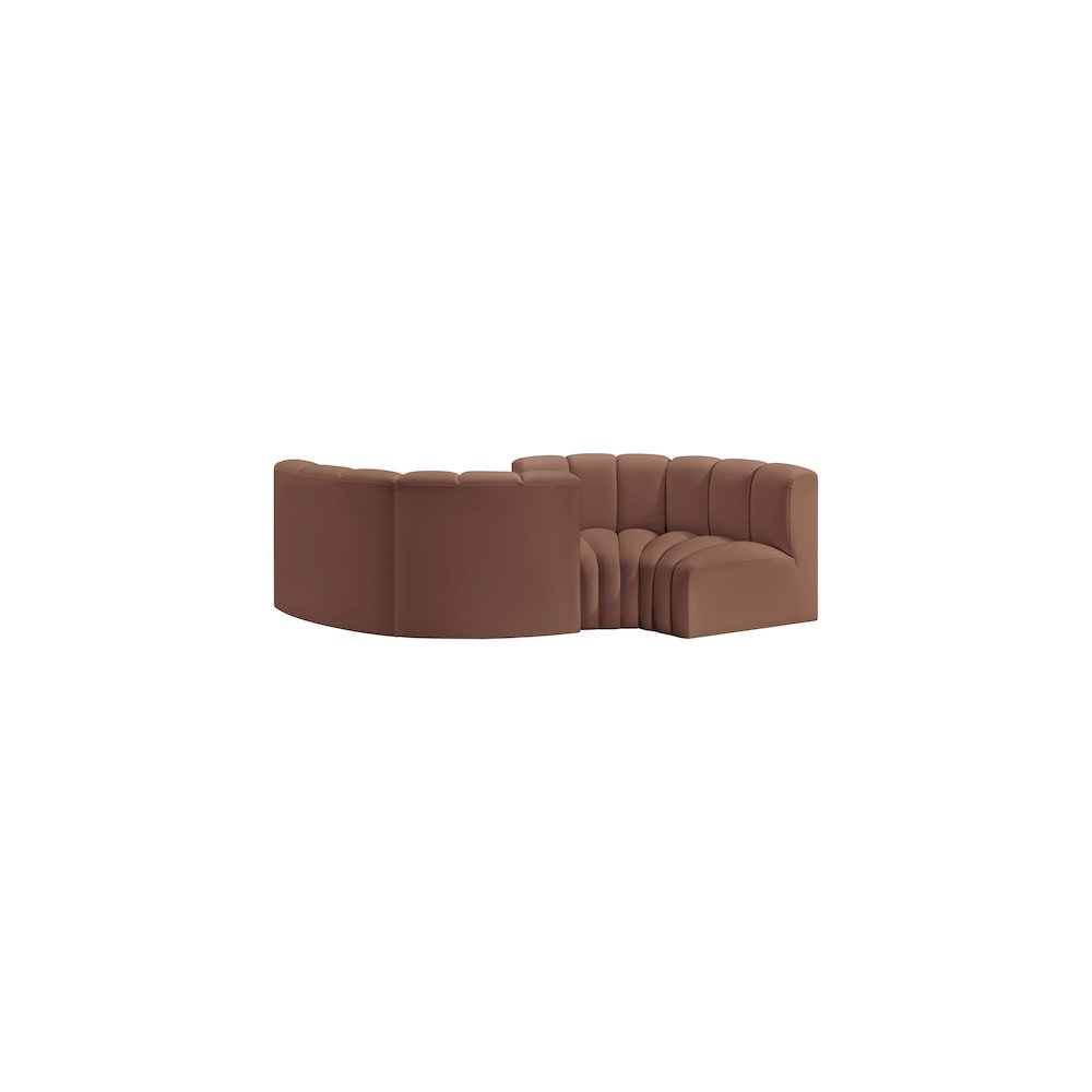 Arc Cognac Vegan Leather Modular Sofa