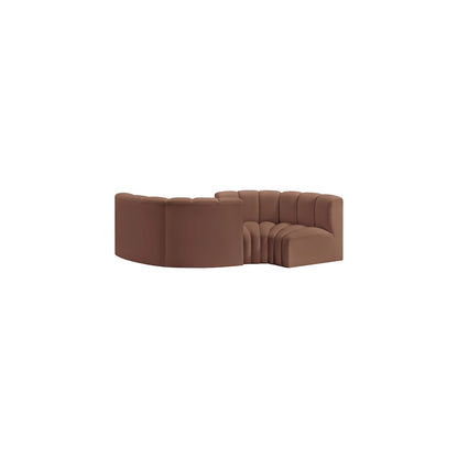 Arc Cognac Vegan Leather Modular Sofa