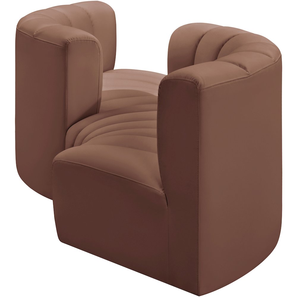 Arc Cognac Vegan Leather Modular Sofa