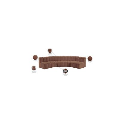 Arc Cognac Vegan Leather Modular Sofa