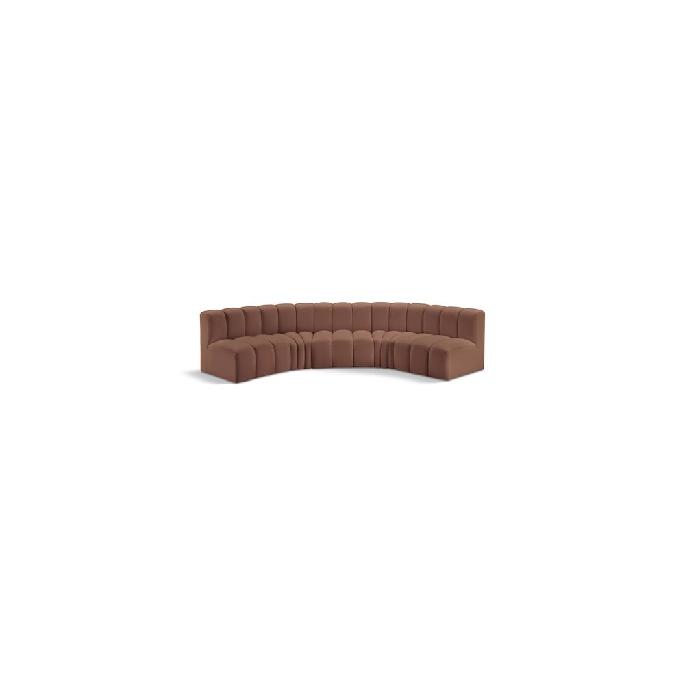 Arc Cognac Vegan Leather Modular Sofa