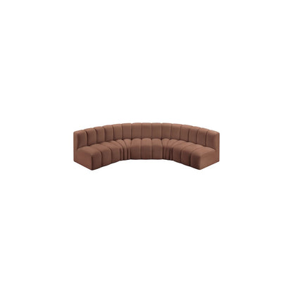 Arc Cognac Vegan Leather Modular Sofa