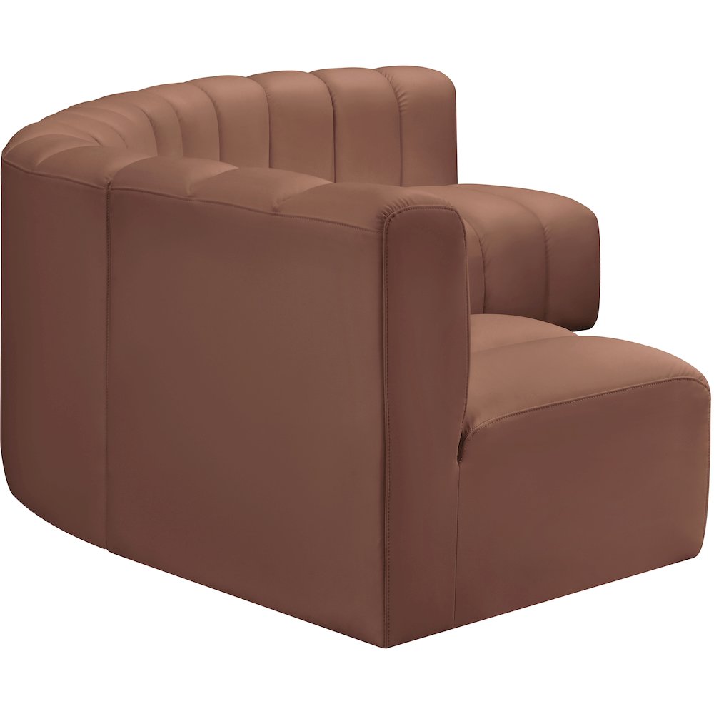 Arc Cognac Vegan Leather Modular Sofa