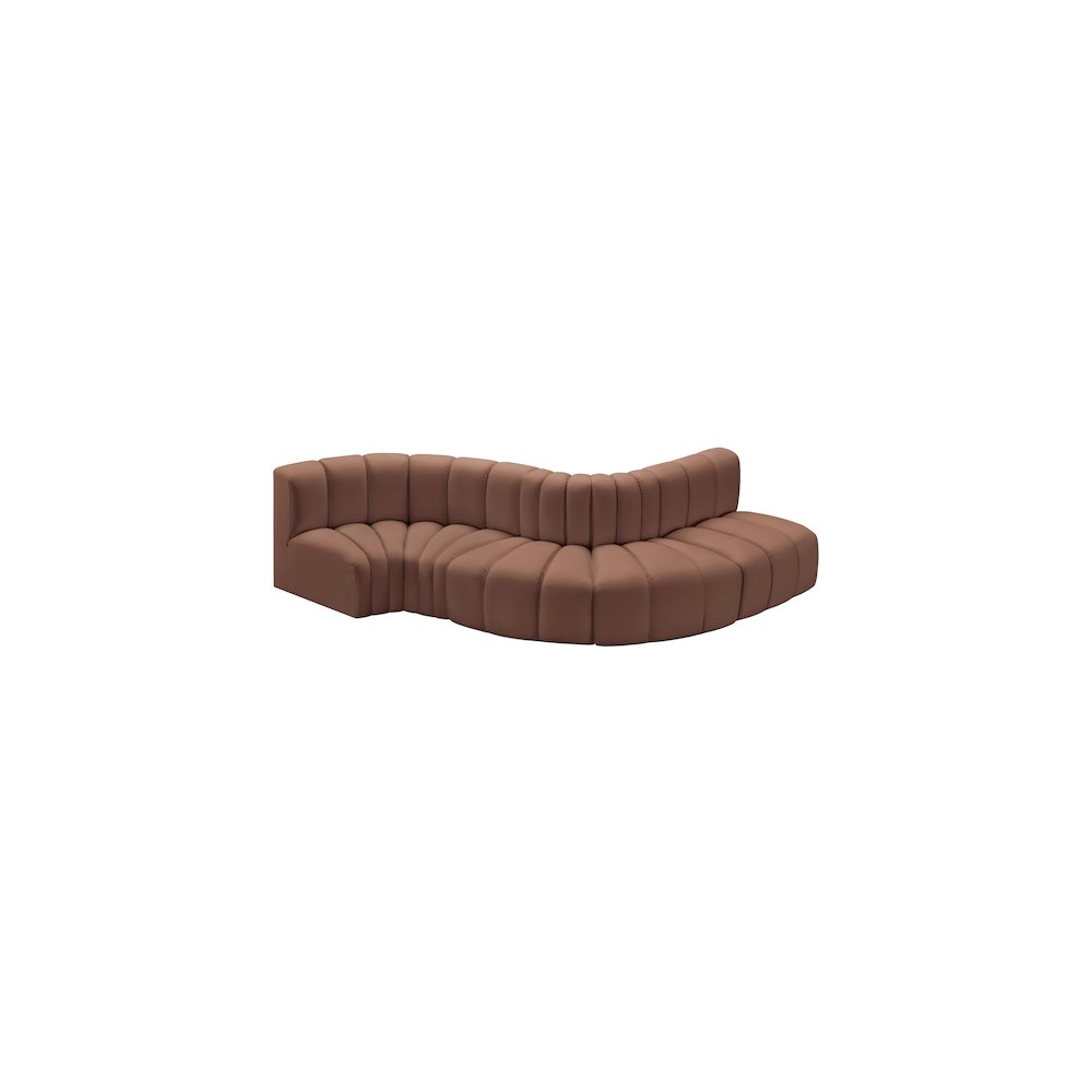 Arc Cognac Vegan Leather Modular Sofa