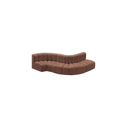 Arc Cognac Vegan Leather Modular Sofa