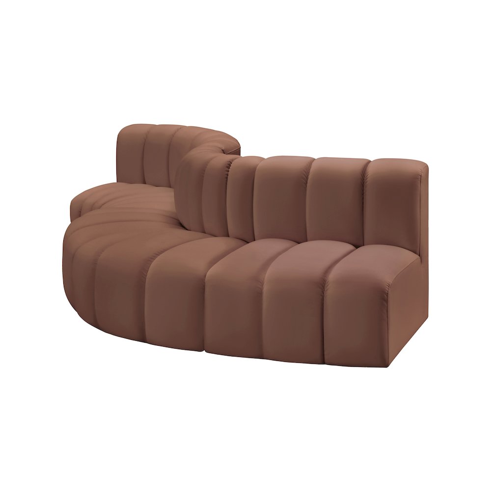 Arc Cognac Vegan Leather Modular Sofa