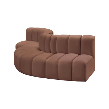 Arc Cognac Vegan Leather Modular Sofa
