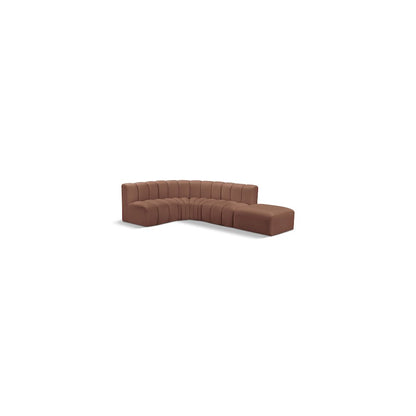 Arc Cognac Vegan Leather Modular Sofa