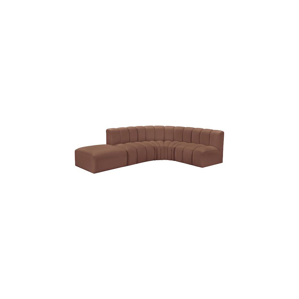 Arc Cognac Vegan Leather Modular Sofa