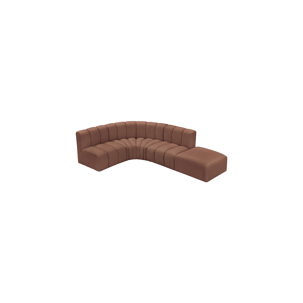 Arc Cognac Vegan Leather Modular Sofa