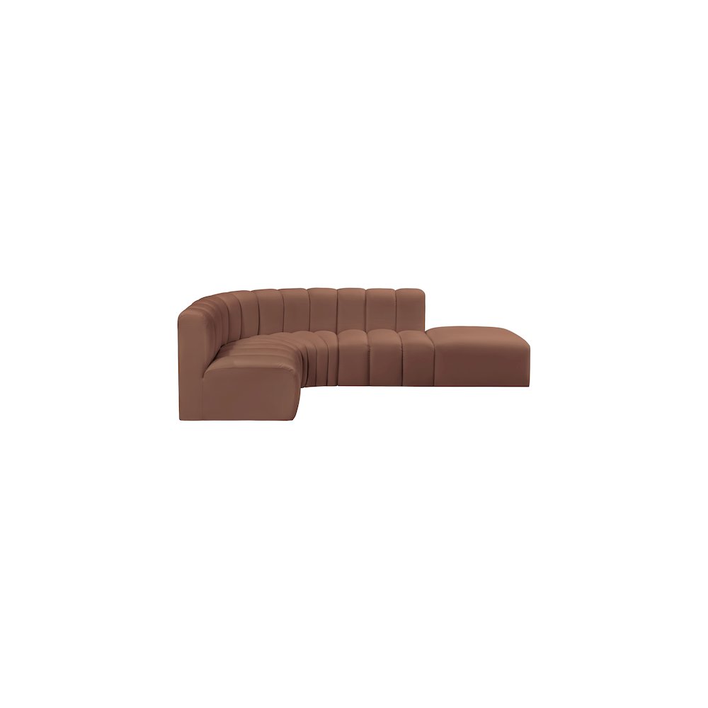 Arc Cognac Vegan Leather Modular Sofa