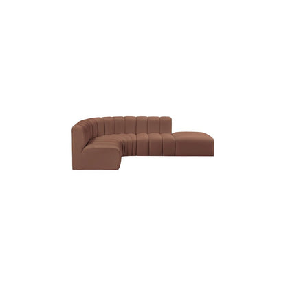 Arc Cognac Vegan Leather Modular Sofa