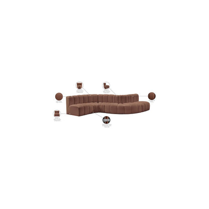 Arc Cognac Vegan Leather Modular Sofa