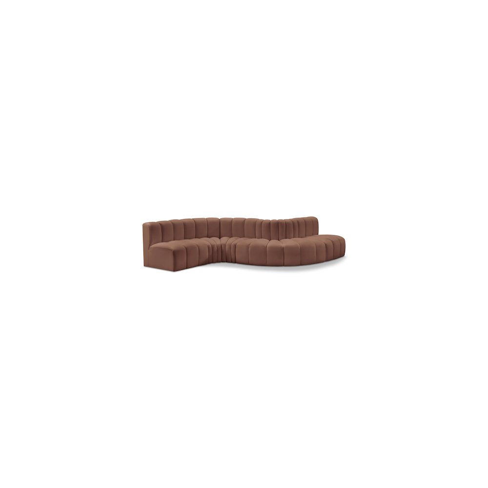 Arc Cognac Vegan Leather Modular Sofa