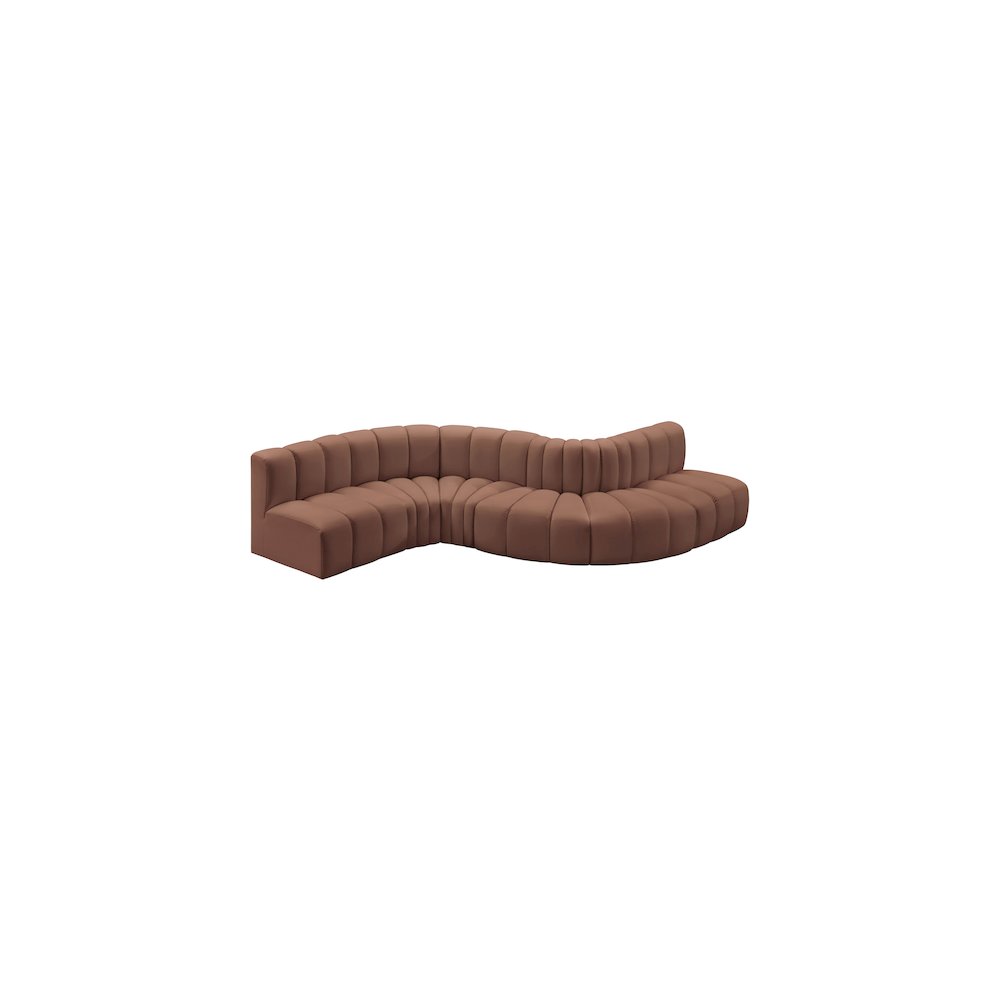 Arc Cognac Vegan Leather Modular Sofa