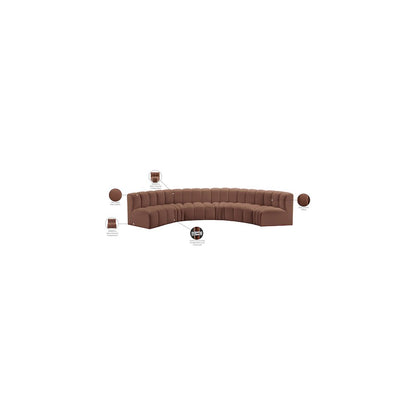 Arc Cognac Vegan Leather Modular Sofa