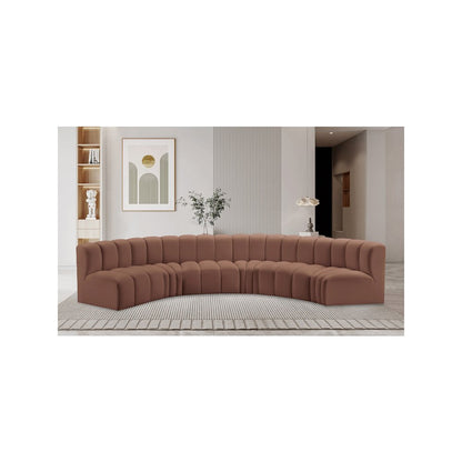 Arc Cognac Vegan Leather Modular Sofa