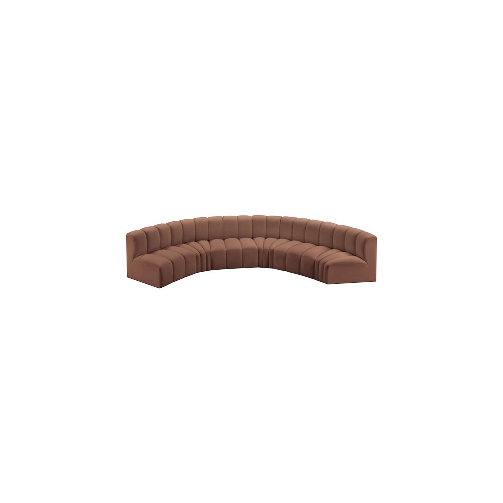 Arc Cognac Vegan Leather Modular Sofa