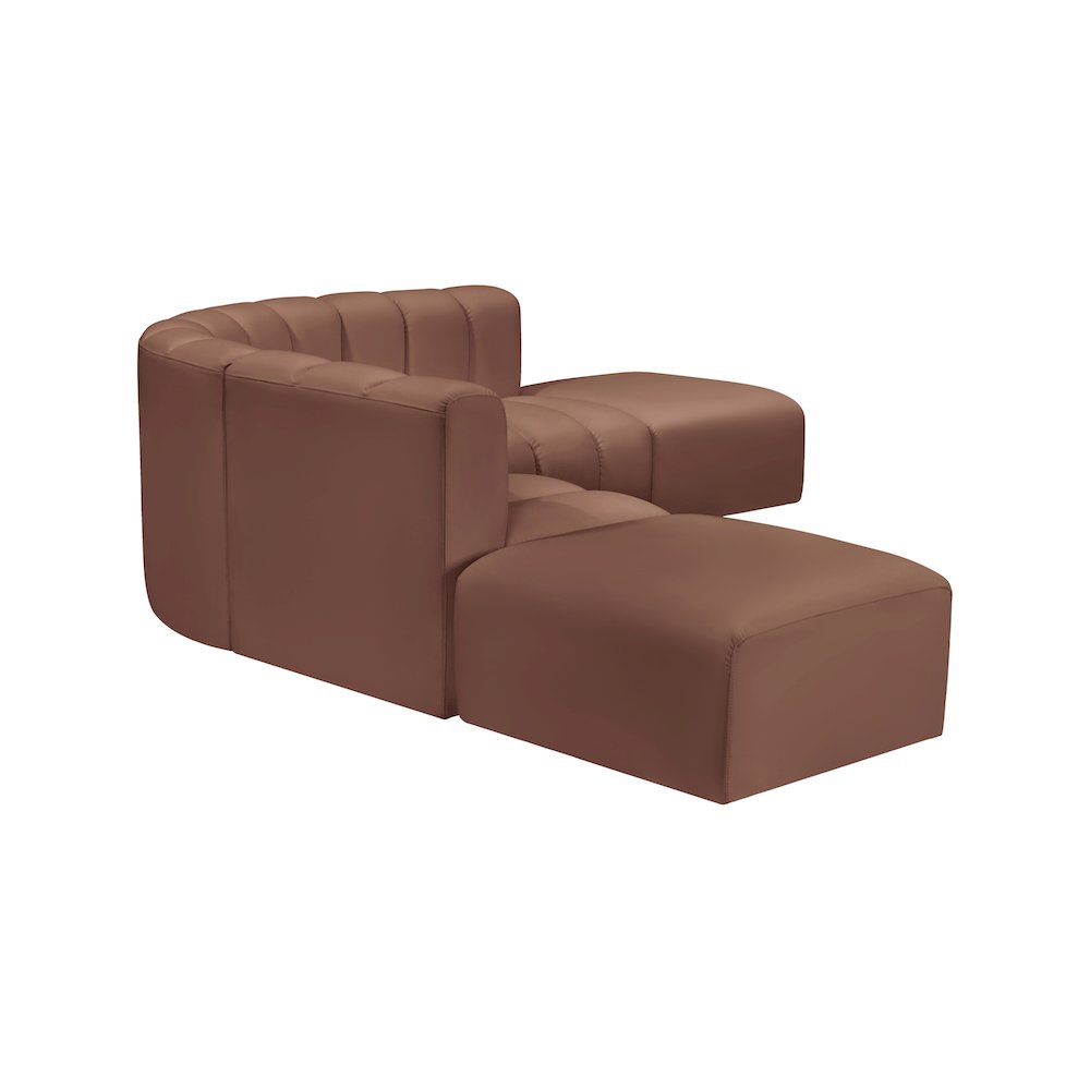 Arc Cognac Vegan Leather Modular Sofa