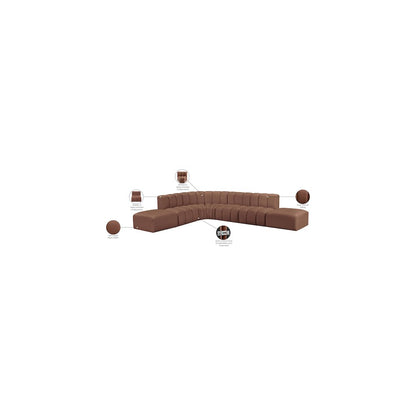 Arc Cognac Vegan Leather Modular Sofa