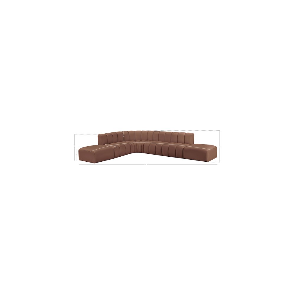 Arc Cognac Vegan Leather Modular Sofa